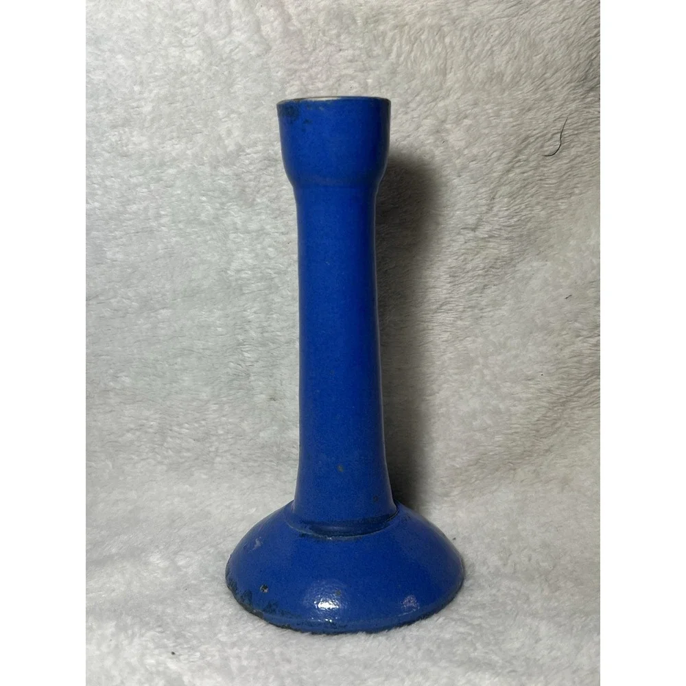 Ceramic Bud Vase. Blue Early 1900s No Discernible Stamp 6 1/2